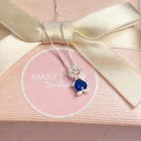 Gargantilha Filho Azul coração Prata 925